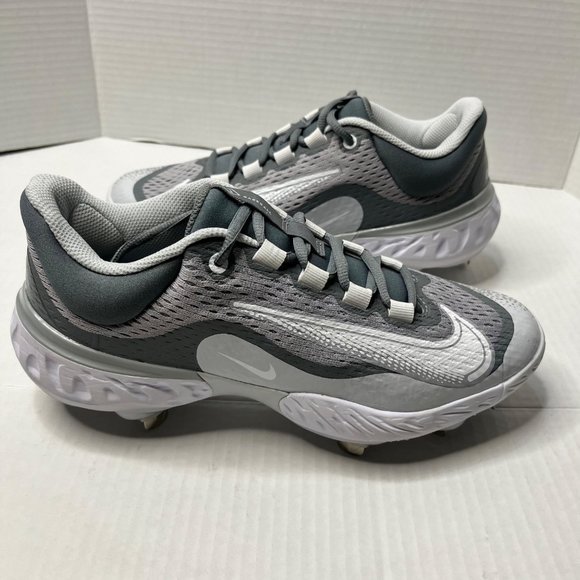 Nike Alpha Huarache Elite 4 Low Cleats White Wolf Grey DJ6521-012 Men Size - Picture 9 of 14